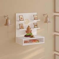 Bluewud Dhruv Engineered Wood Prayerut In White Finish