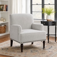 Terren Boucle Fabric Lounge Chair in White