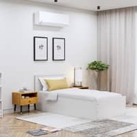 Hexa Engineered Wood Modern Single Bed With Headboard With Storage In Frosty White