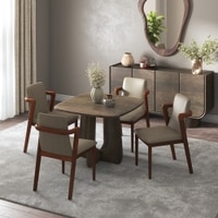 Aero Solid Wood 4 Seater Dining Table With Harper Dining Chair