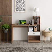 Bliss Study Table Exotic Teak & Frosty White