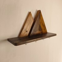 Solitaire Wooden Wall Shelf Organiser With Key Holders
