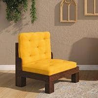 Faria Wooden Sofa (Mustard Yellow)