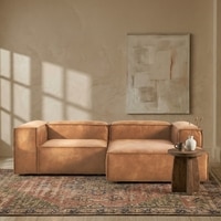 Elegantedge Wood Left Aligned 2-Seater With Upholstery Non Storage Sofa In Brown Colour