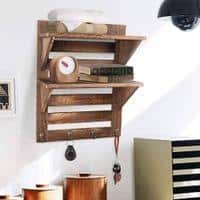 WOODENMOOD Rectangular Wall Rack