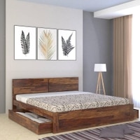 Simplicity Solid Wood King Size Drawer Storage Bed
