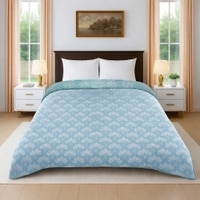 Kiara Green Floral Cotton Comforter Double Bed Reversible 350 Gsm Size 240 X 220 Cms
