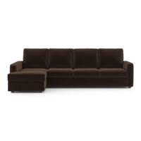 Apollo Sofa (Colour : Dark Earth, Cushion : Soft, Back Type : High Back, Seating Capacity : Left Aligned 3 Seater + Left Aligned Chaise + Ottoman)