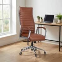 Ettorez  Global Hb Stylish Sleek Leatherette Office Chair In Tan Colour