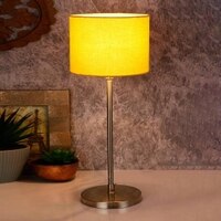 Dangelo Yellow Fabric Shade Table Lamp with Steel Steel Base