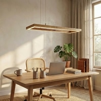 Even 36 Brown Wooden LED Hanging Lamp