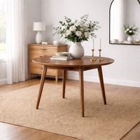 Rond Way Solid Wood 8 Seater Dining Table in Natural Finish
