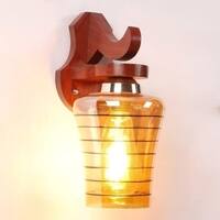 Eliante Tavrix Red Wood Wall Light With E27 Holder In Brown Colour