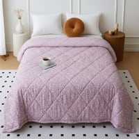 Pink Floral Comforter Quilted Reversible Cotton 350 Gsm Double Bed 240 X 220 Cms