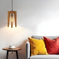 Jet Brown Solid Wood Single Hanging Light