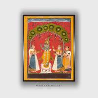 Krishna Radha Pichwai Canvas Wall Prints Canvas Wall Prints Set of 1 Multicolor Matte