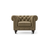 Winchester 1 Seater Luxury Italian Leather Sofa In Antique Moss