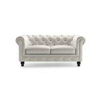 Winchester 2 Seater Half Leather Sofa in White Colour