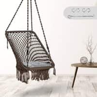 Swingzy Premium Rectangle Swing Chair for Adults Brown with Accessories