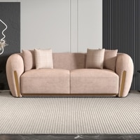 Rihanna 3 Seater Fabric Sofa in Ashen Beige Colour