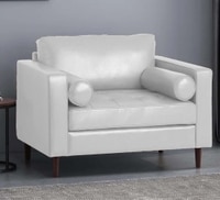 Bruch PU Leather Club Chair - Beige