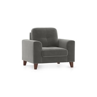 Verona Luxe 1 Seater Fabric Sofa in Ash Grey Velvet Colour