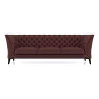 Weston 3 Seater Half Leather Sofa In Bordeaux Italian Leather