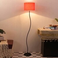 Deven Orange Cotton Shade Floor Lamp
