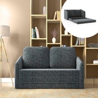 Kobi 2 Seater Fold Out Sofa Cum Bed in Charcoal Haze Colour