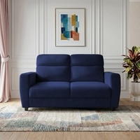 Alvaro Velvet 2 Seater Sofa Navy Blue Color