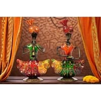 Desert Art Metal Handpainted Musician Figurine Set of 2