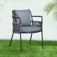 Paola Outdoor Accent Patio Weaving Chair Gun Metal in Grey