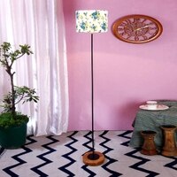 Etta Multicolour Cotton Shade Floor Lamp