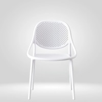 Kepler Brooks Lyra Cafeteria Dining Chair in White Colour
