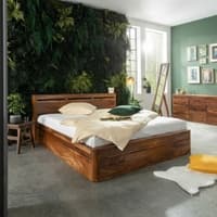 Soora Solid Wood King Size Box Storage Bed In Provinciall Teak Finish