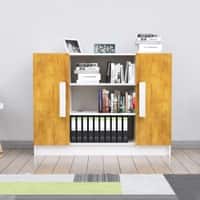 Hexa Engineered Wood Bookshelf in Frosty White and Giant Wood Colour