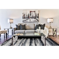 Holden Dark Gray Abstract Hand-Tufted Viscose 5X3 Feet Carpet