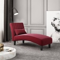 Fiest Velvet Chaise Launger in Maroon Colour
