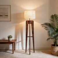 Jet Beige Jute Floor Lamp with Beige Jute Base