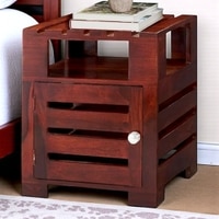 Harvey Sheesham Wood Contemporary Bedside Table End Table In Honey Finish