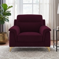 Niwara Velvet 1 Seater sofa in  Red wine color