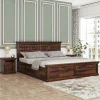PRASHIV Sheesham Wood King Size Bed Box Storage Storage Provincial Teak Finish (72 x 78 inches)