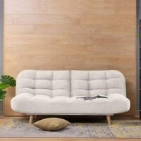Bonnes 3 Seater Fold Out Sofa cum Bed  in Cream Colour