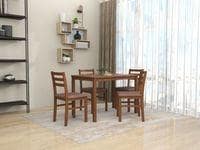 Seattle Starter Dining Set 1+4 (Rubberwood, Antique Oak Finish)