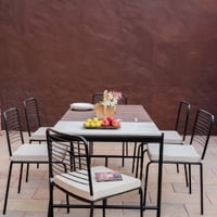 Covent Garden Mild Steel Outdoor Dining Table with Six Chairs in Grey Colour