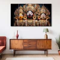 The Castle Decor Shri Jagannath Wall Painting Wooden Framed 27x48 Inch (Style 1)