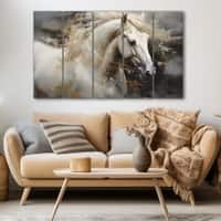 The Castle Decor Modern Horse Abstract Wall Art Set of 5 27x48 Inch