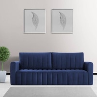 Beliss 3 Pull Out Sofa Cum Bed with storage In Nav Blue Colour