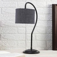 Grey Jute Curvy table lamp with Iron Base (SP20)