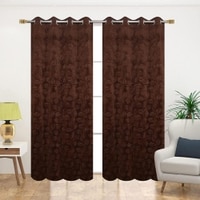 Velvet Floral Emboss Pack of 2 Blackout Window Curtains